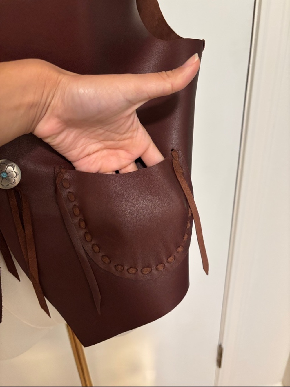 Ralph Lauren Deep Brown Leather Vest - Picture 5 of 9
